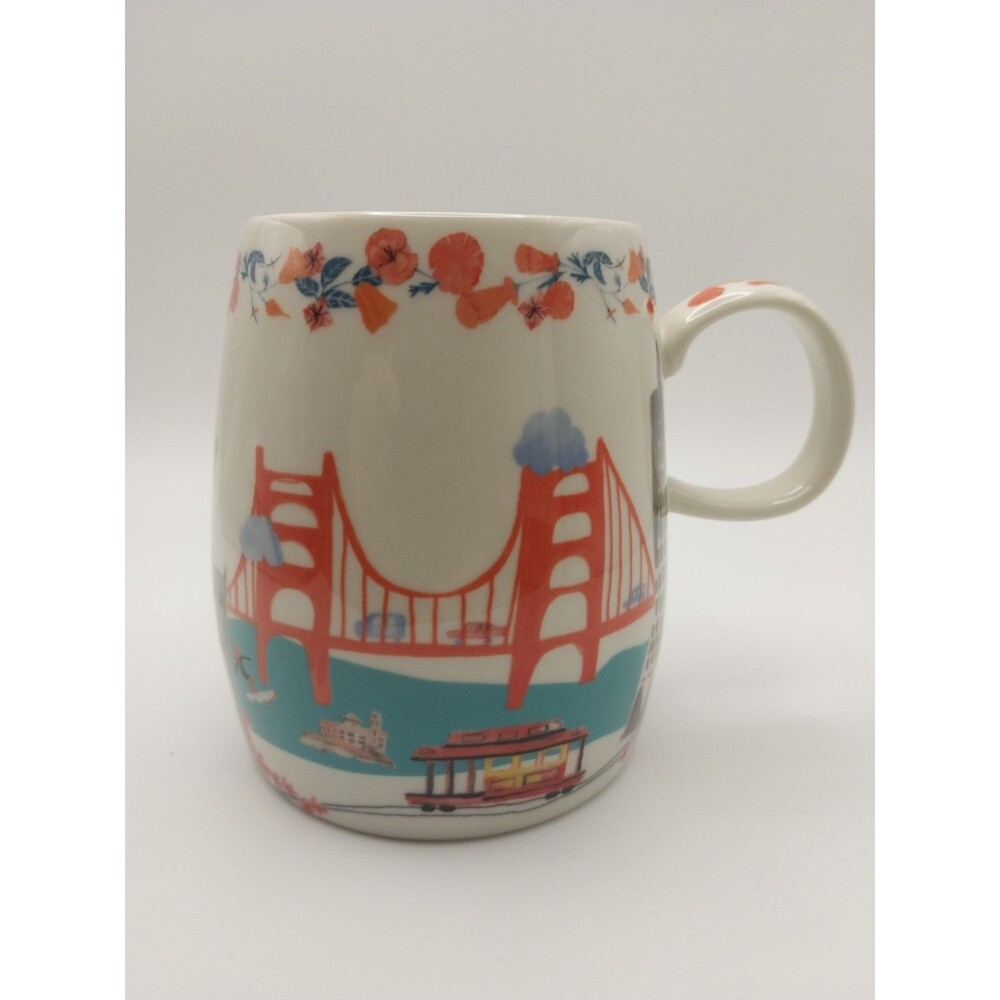 World Market Collectible San Francisco Large Mug Golden Gate City Scene EUC